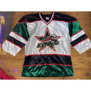 Vtg 90s Hili Ice Sheen ECHL Defunct Roanoke Express Hockey Jersey Size Small
